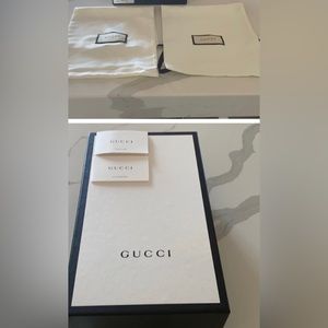 Gucci shoe box bundle = empty but new shoe box + 2 dust cloths + 2 Gucci cards